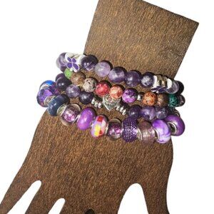 Amethyst Mystic Purple Layered Bracelet-NWT- 7.5 inches